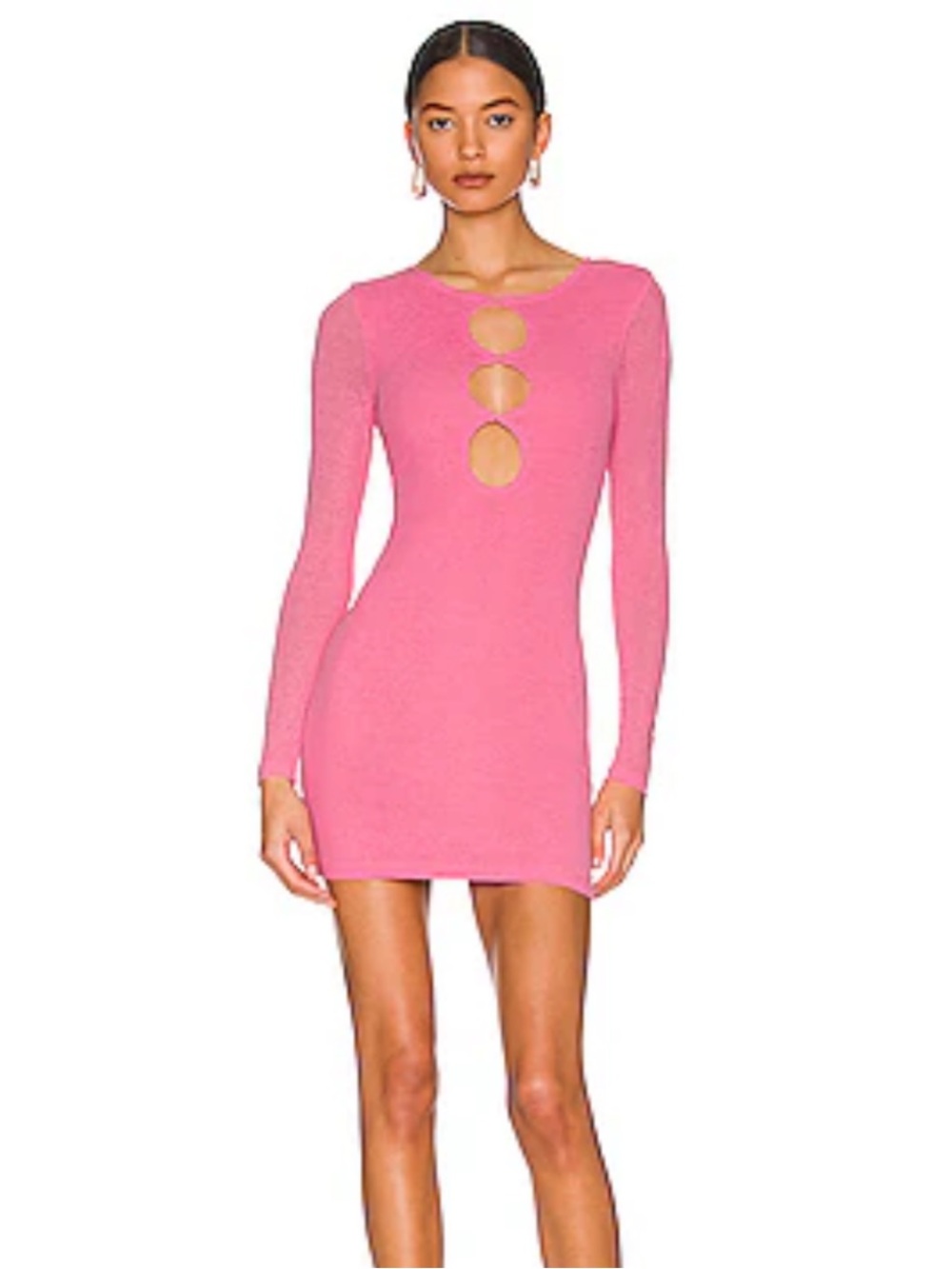 superdown revolve Pink Long Sleeve Cut-Out Mini Dress homecoming